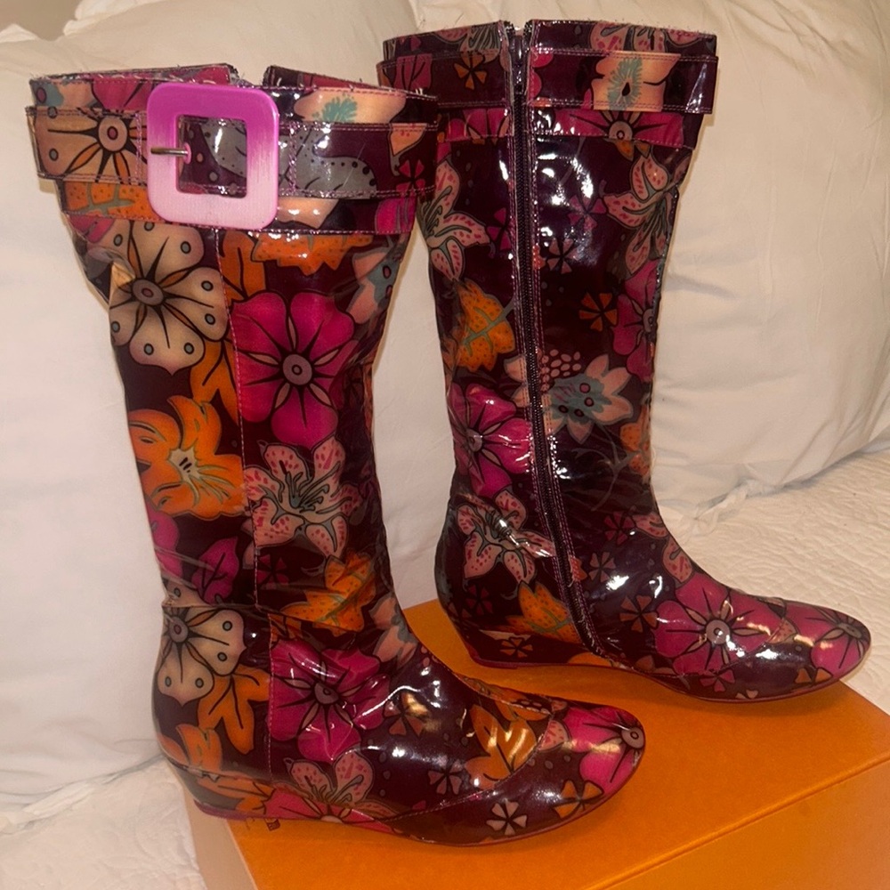 Poetic License Flowered Bohemian Soho Rain Boots